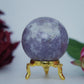 Polished Lepidolite Sphere 185G 50Mm featuring lilac-mauve tone with mica sparkle - Positive Faith Hope Love