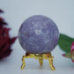 Polished Lepidolite Sphere 185G 50Mm featuring lilac-mauve tone with mica sparkle - Positive Faith Hope Love
