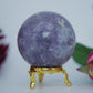 Polished Lepidolite Sphere 265G 57Mm featuring lilac-mauve tone with mica sparkle - Positive Faith Hope Love