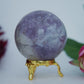 Polished Lepidolite Sphere 265G 57Mm featuring lilac-mauve tone with mica sparkle - Positive Faith Hope Love