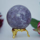 Polished Lepidolite Sphere 265G 57Mm featuring lilac-mauve tone with mica sparkle - Positive Faith Hope Love