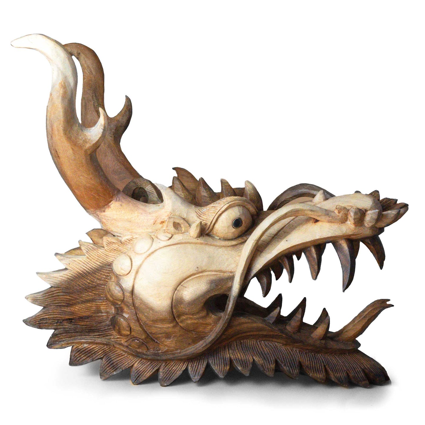 Life Size Dragon Head Carving - 30cm - Positive Faith Hope Love