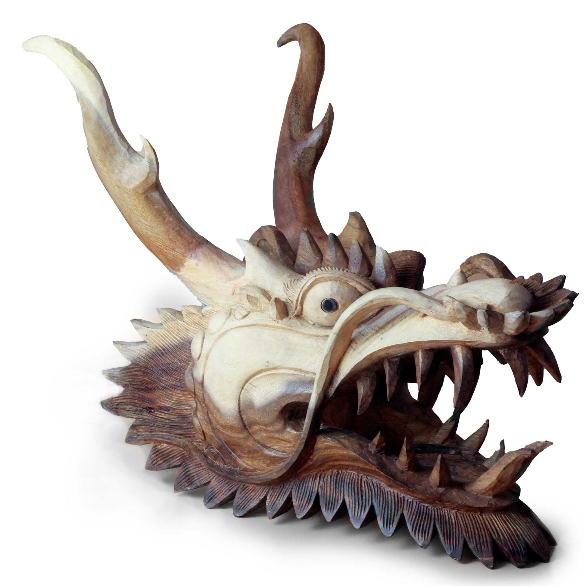 Life Size Dragon Head Carving - 30cm - Positive Faith Hope Love