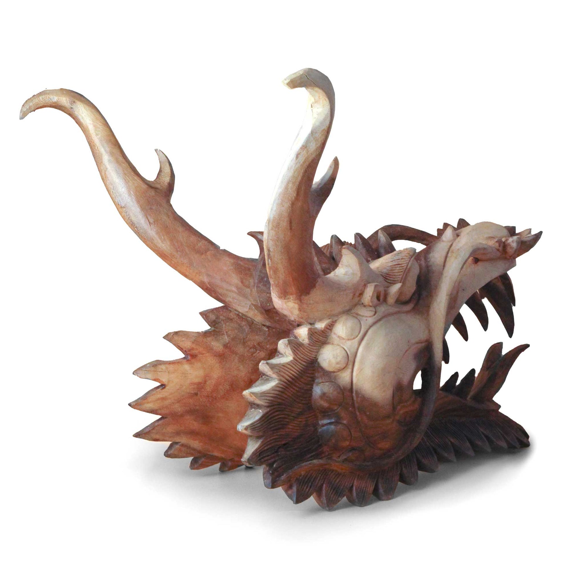 Life Size Dragon Head Carving - 30cm - Positive Faith Hope Love