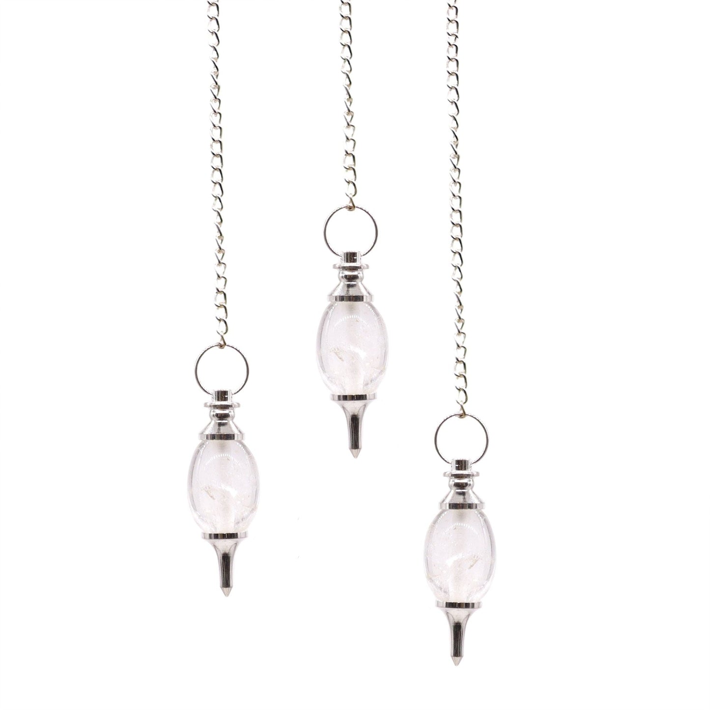 Polished Lingam Shaped Gemstone Pendulum - Rock Quartz featuring natural patterning and unique variations - Positive Faith Hope Love