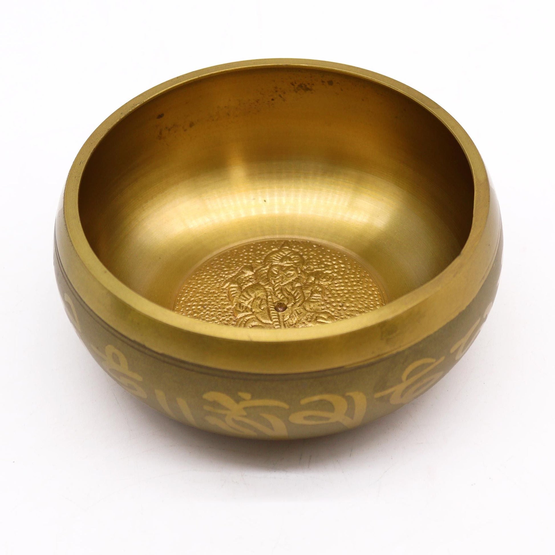 Polished Lrg Ganesh Singing Bowl 1 featuring natural patterning and unique variations - Positive Faith Hope Love