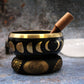 Polished Lrg Moon Phase Singing Bowl Set Black 14Cm featuring natural patterning and unique variations - Positive Faith Hope Love