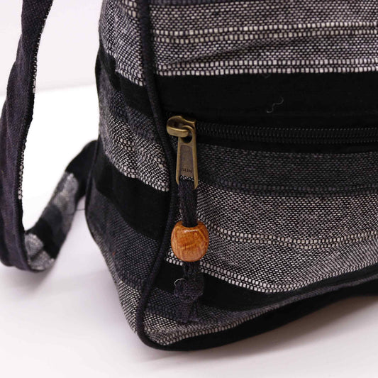 Polished Lrg Nepal Sling Bag Adjustable Strap Mountain Granite featuring natural patterning and unique variations - Positive Faith Hope Love
