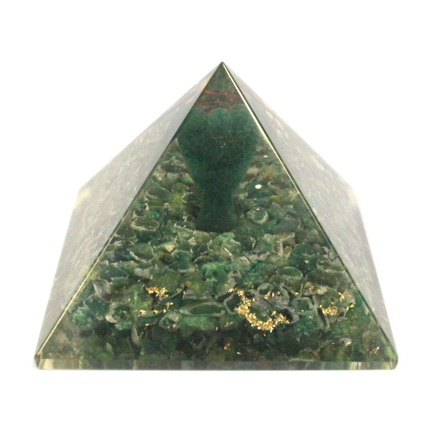 Polished Lrg Orgonite Pyramid 70Mm Angel featuring natural patterning and unique variations - Positive Faith Hope Love