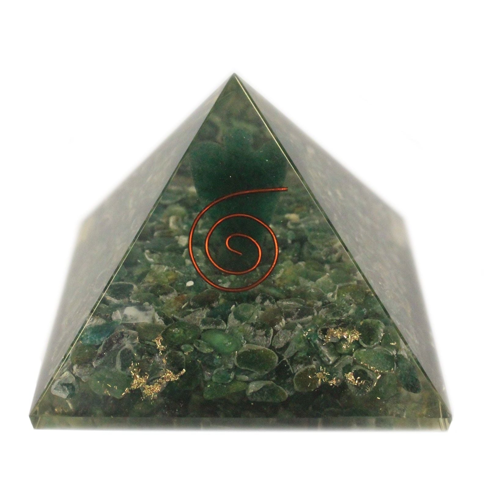 Polished Lrg Orgonite Pyramid 70mm - Angel featuring natural patterning and unique variations - Positive Faith Hope Love