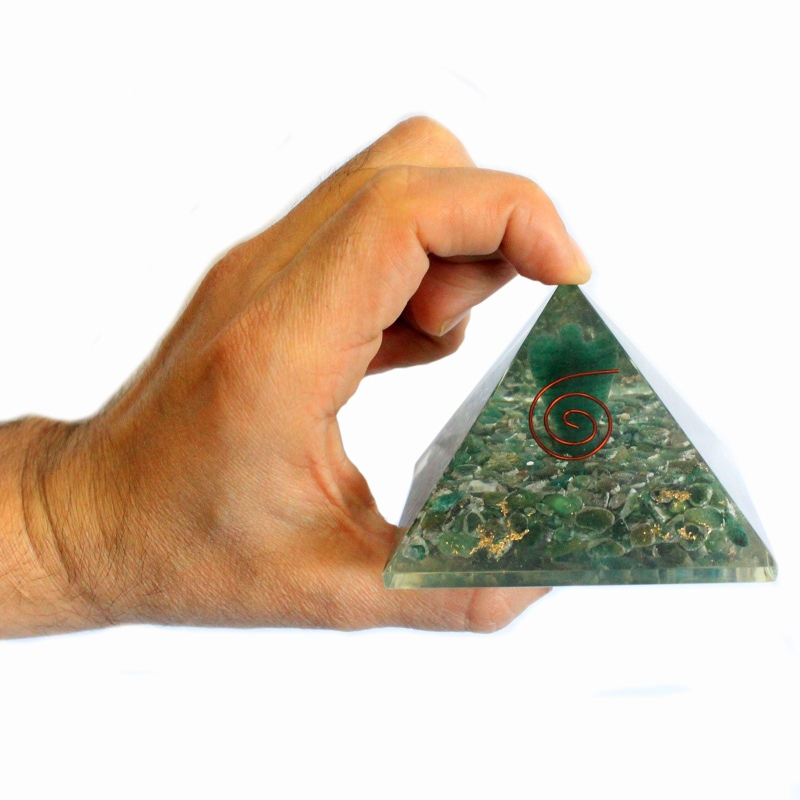 Polished Lrg Orgonite Pyramid 70Mm Angel featuring natural patterning and unique variations - Positive Faith Hope Love