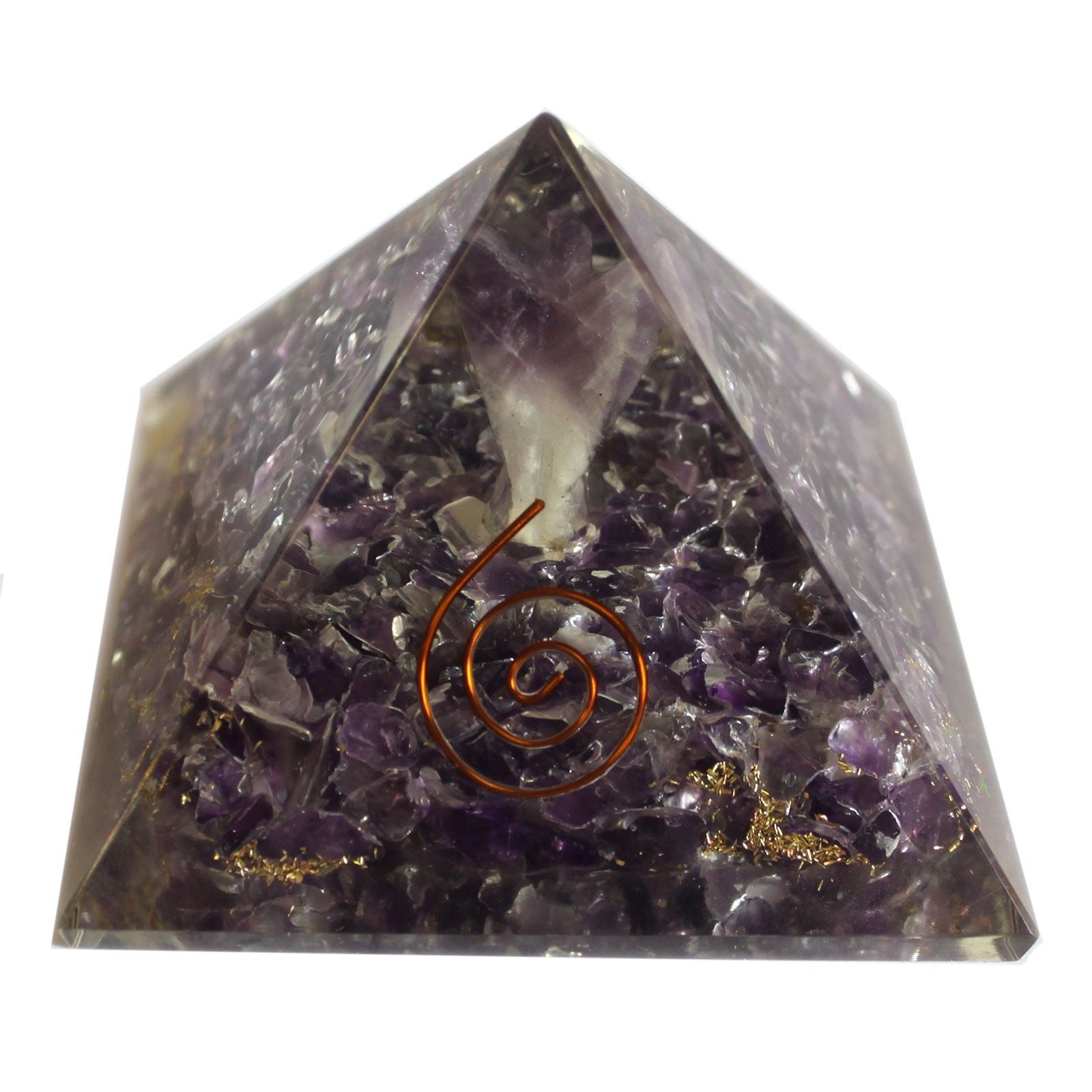 Polished Lrg Orgonite Pyramid 70Mm Angel featuring natural patterning and unique variations - Positive Faith Hope Love