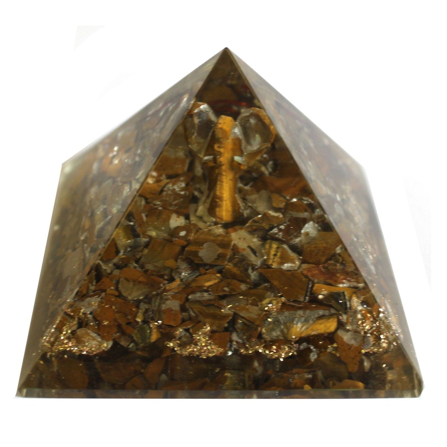 Polished Lrg Orgonite Pyramid 70Mm Angel featuring natural patterning and unique variations - Positive Faith Hope Love