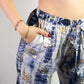 Polished Lxl Nomad Sari On The Med Collection Lounge Pants Gold Blue Greek Motiff Handpainted featuring natural patterning - Positive Faith Hope Love