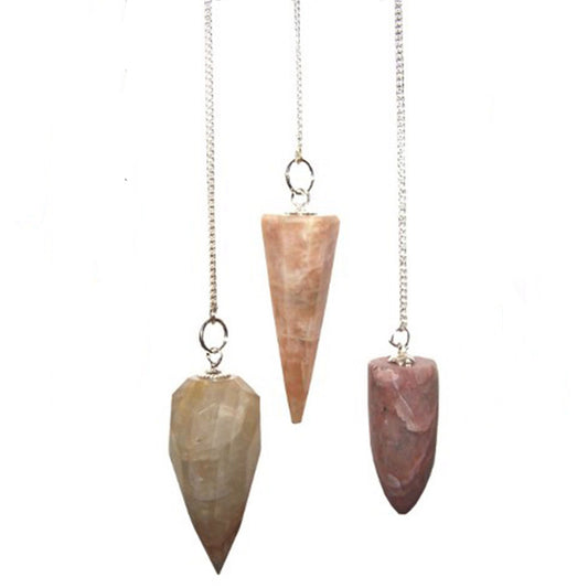 Polished Magic Pendulum - Moon Stone featuring natural patterning and unique variations - Positive Faith Hope Love