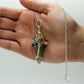 Polished Magic Pendulum Seven Chakra Aventurine featuring green tone with subtle sparkle - Positive Faith Hope Love