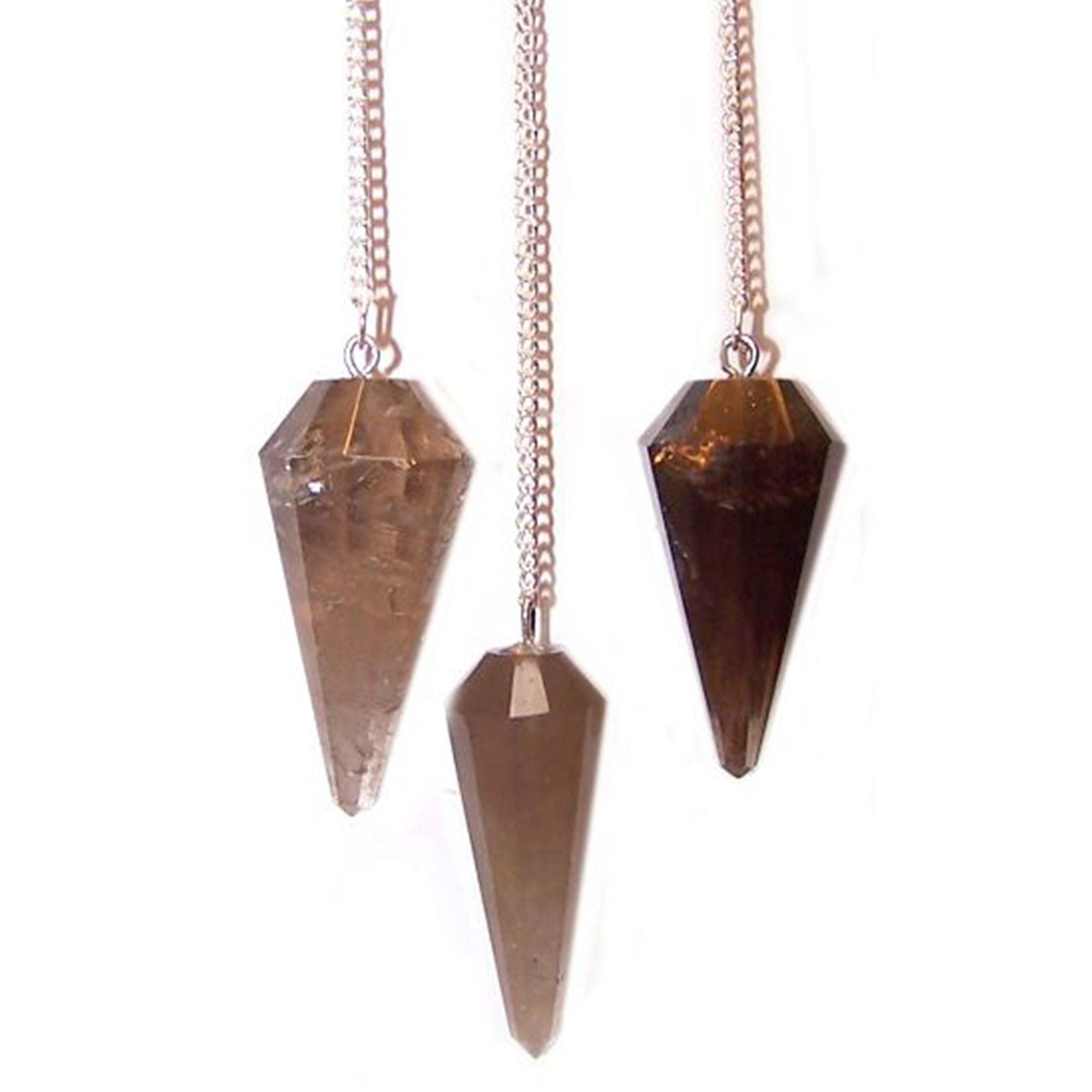 Polished Magic Pendulum Smoky Quartz featuring smoky brown hues and natural clarity - Positive Faith Hope Love