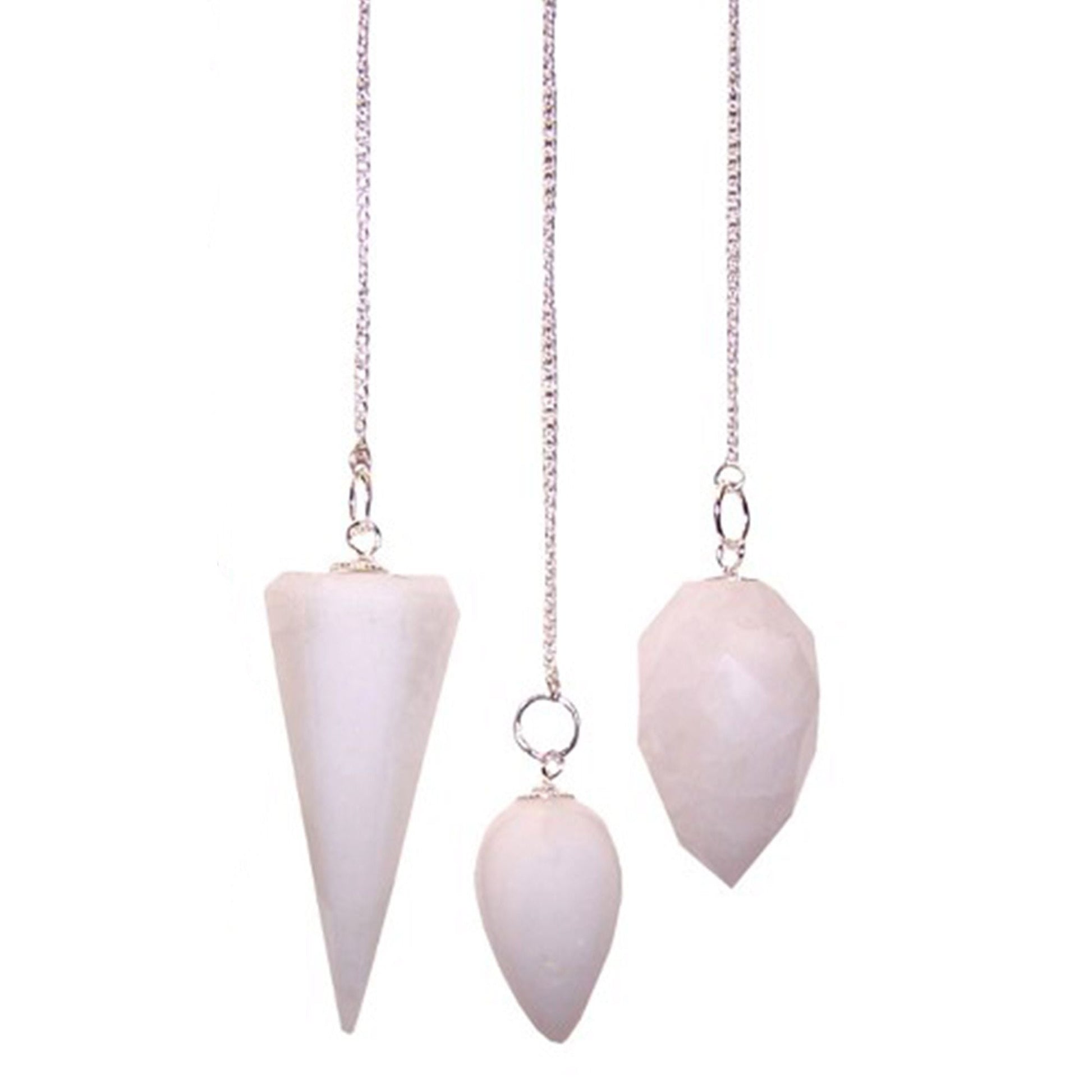Polished Magic Pendulum - Snow Quartz featuring natural patterning and unique variations - Positive Faith Hope Love