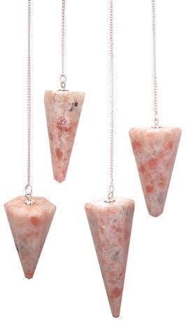 Polished Magic Pendulum Sunstone featuring sparkling aventurescence and warm orange tone - Positive Faith Hope Love
