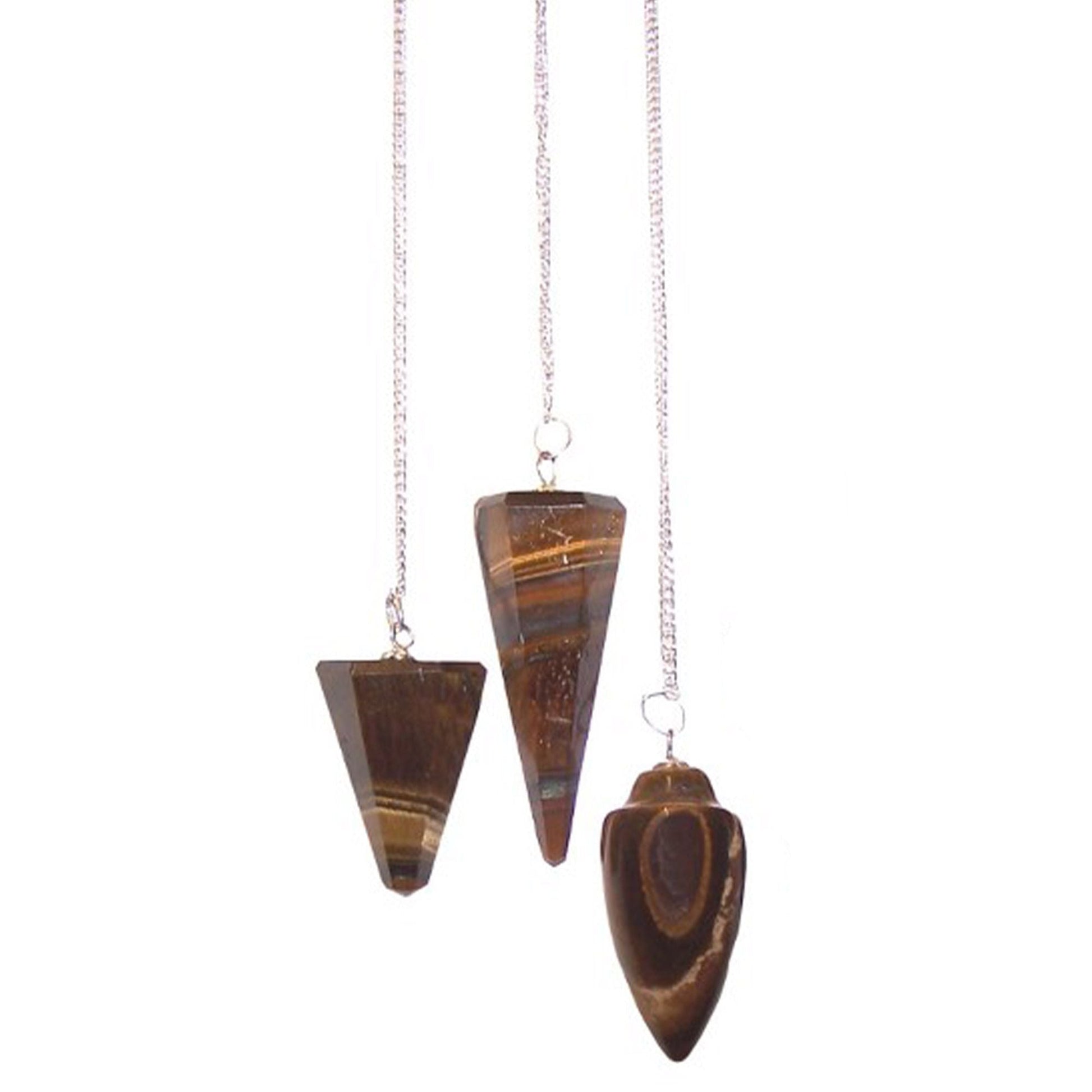 Polished Magic Pendulum Tiger Eye featuring natural patterning and unique variations - Positive Faith Hope Love