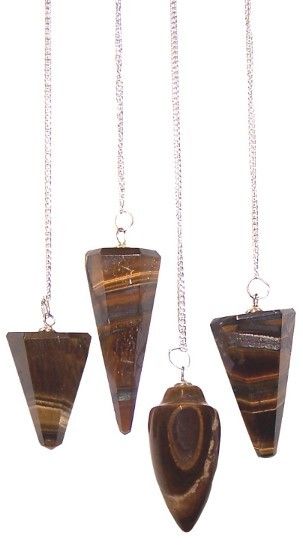 Polished Magic Pendulum - Tiger Eye featuring natural patterning and unique variations - Positive Faith Hope Love