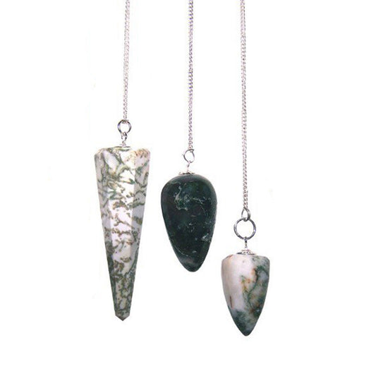 Polished Magic Pendulum Tree Agate featuring banded patterns and glossy finish - Positive Faith Hope Love