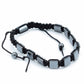 Polished Magnetic Hematite Shamballa Bracelet Flat Cubes featuring metallic grey sheen and mirror finish - Positive Faith Hope Love