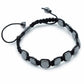 Polished Magnetic Hematite Shamballa Bracelet - Round Corners featuring metallic grey sheen and mirror finish - Positive Faith Hope Love