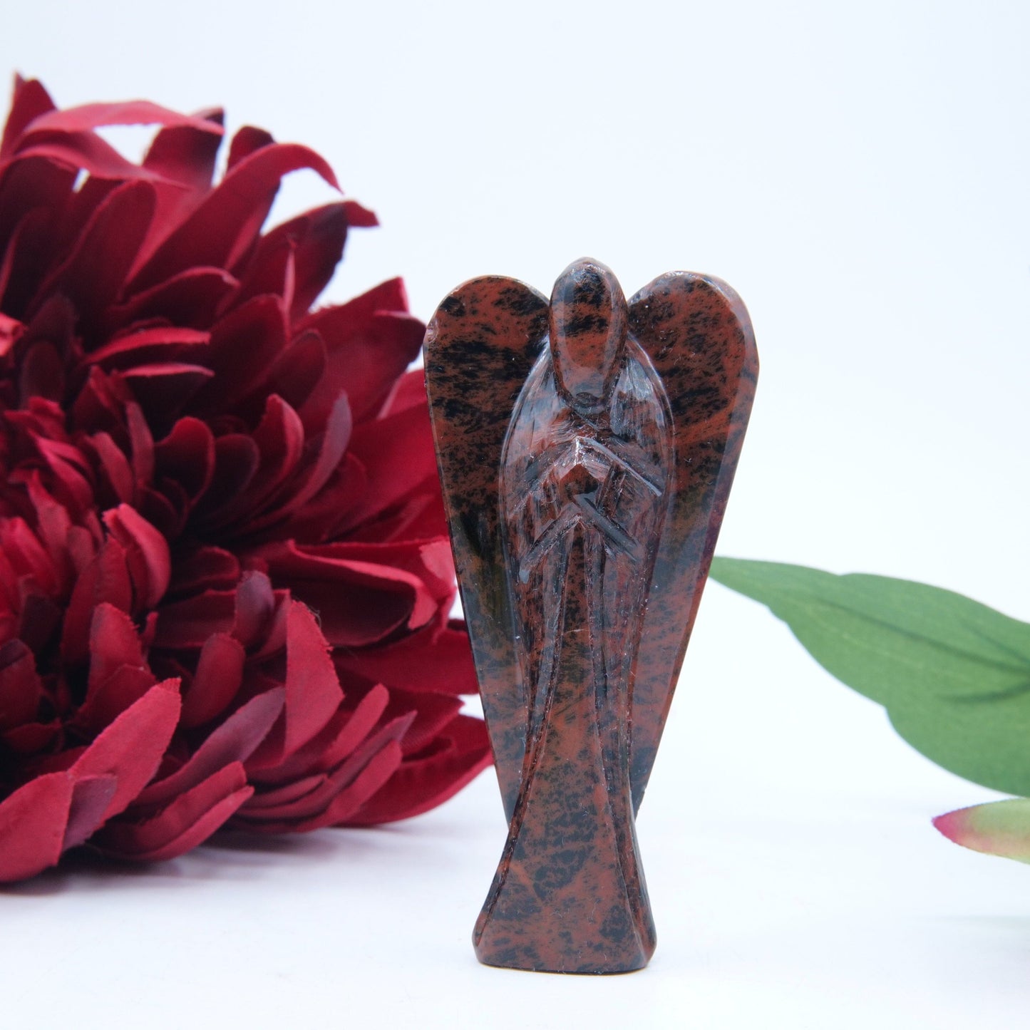 Polished Mahogany Obsidian Agel 80mm featuring deep jet-black tone and glassy finish - Positive Faith Hope Love