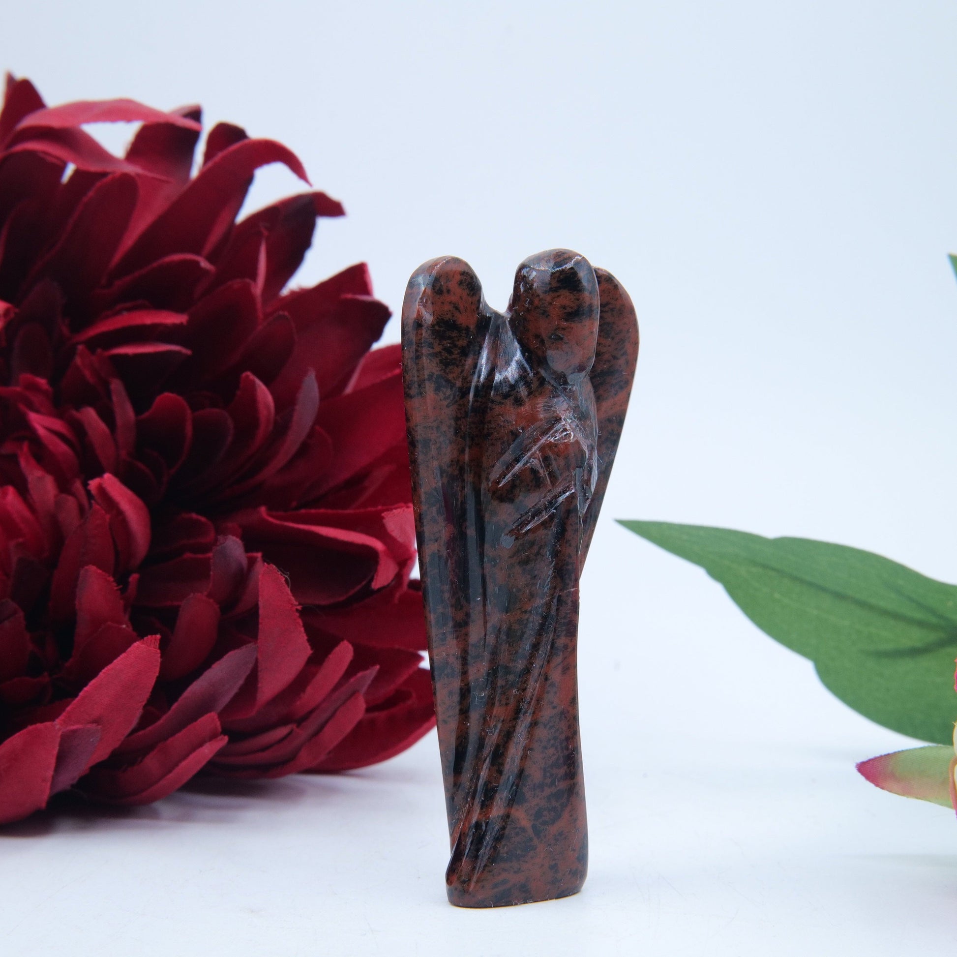 Polished Mahogany Obsidian Agel 80Mm featuring deep jet-black tone and glassy finish - Positive Faith Hope Love