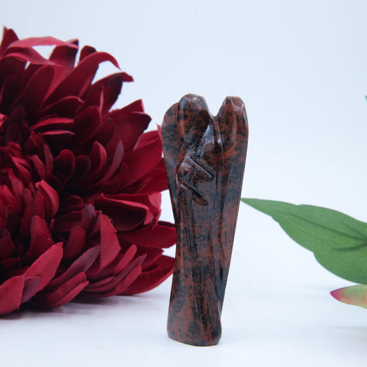 Polished Mahogany Obsidian Agel 80Mm featuring deep jet-black tone and glassy finish - Positive Faith Hope Love