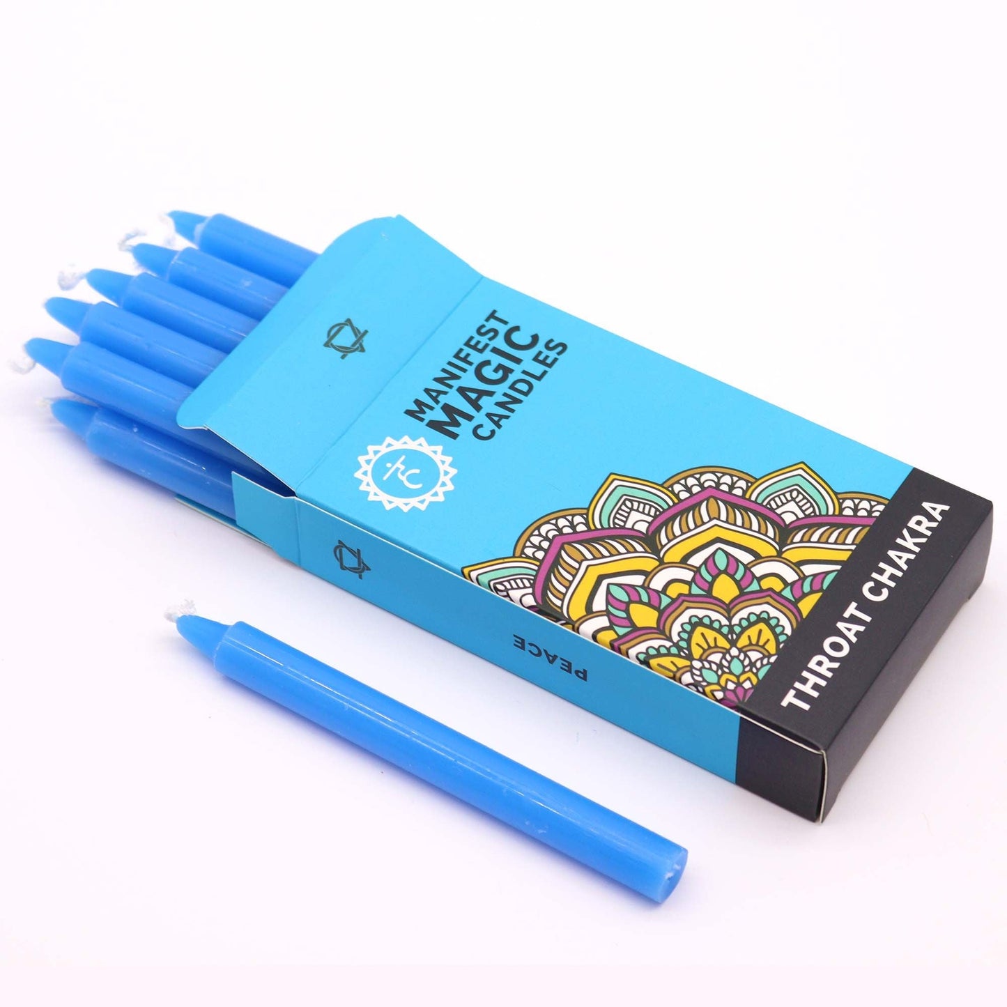 Manifest Magic Candles (pack of 12) - Blue - Throat Chakra - Positive Faith Hope Love