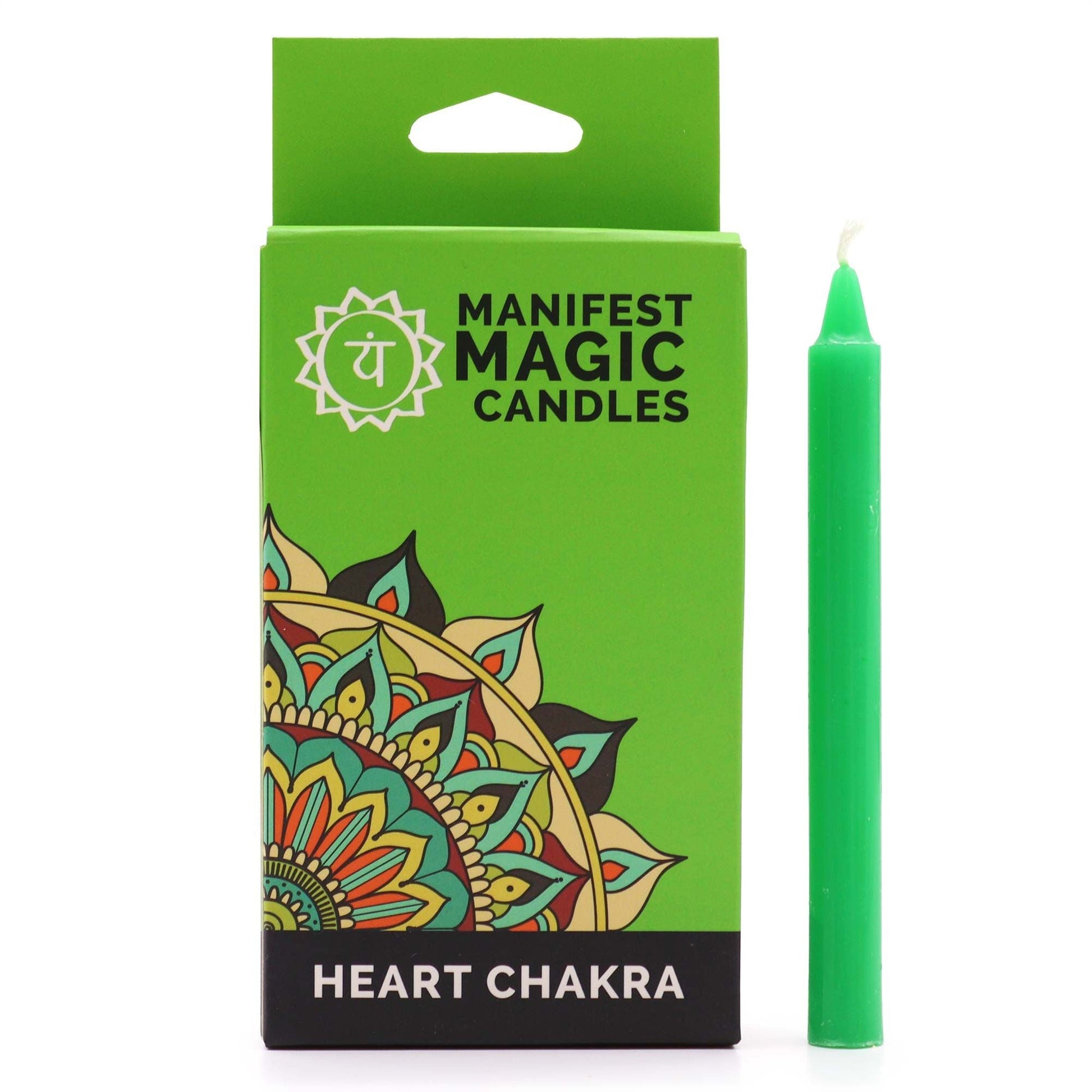 Manifest Magic Candles (pack of 12) - Green - Heart Chakra - Positive Faith Hope Love