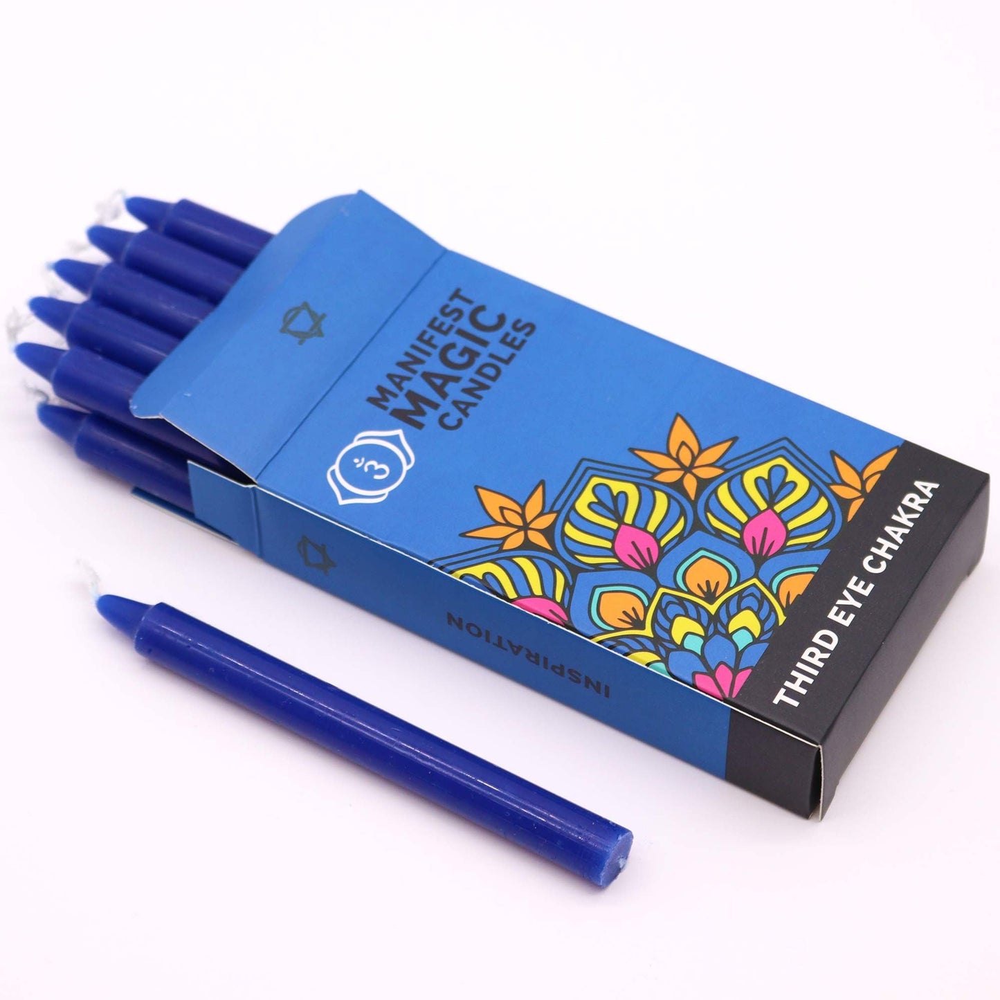 Manifest Magic Candles (pack of 12) - Indigo - Third Eye Chakra - Positive Faith Hope Love