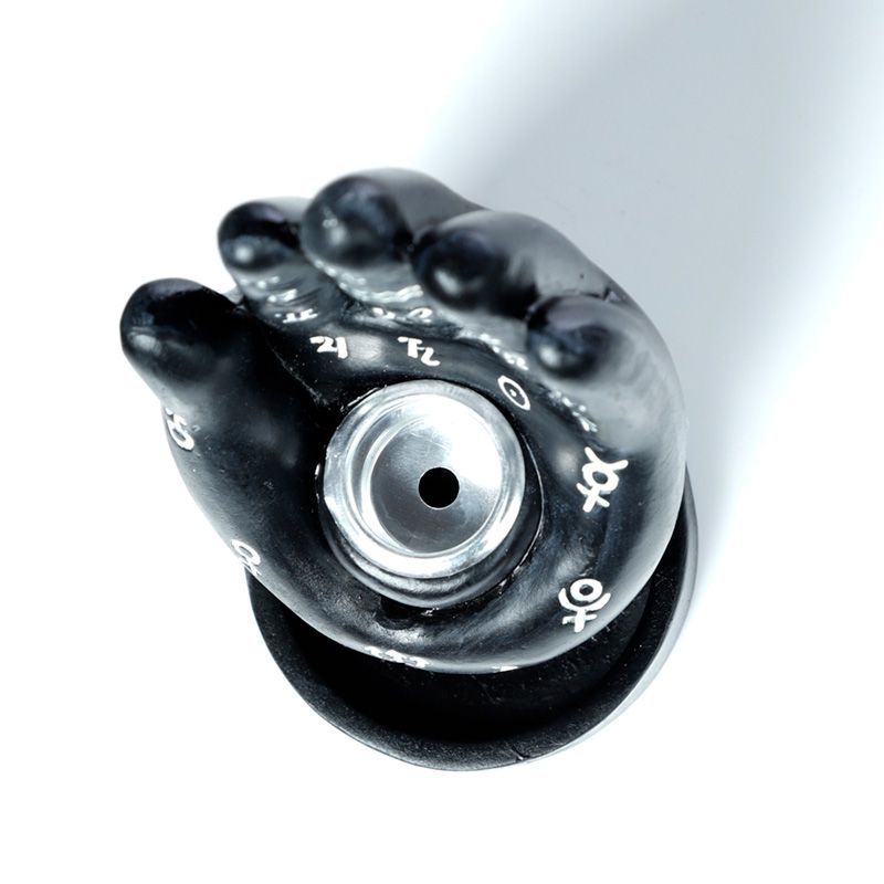 Polished Mantric Handtarot Hand Palm Backflow Incense Burner 1 featuring natural patterning and unique variations - Positive Faith Hope Love