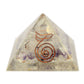 Polished Med Orgonite Pyramid 55mm Gemchips and Copper featuring natural patterning and unique variations - Positive Faith Hope Love