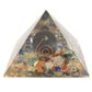 Polished Med Orgonite Pyramid 60mm Gemchips, Copper, Turtle featuring natural patterning and unique variations - Positive Faith Hope Love
