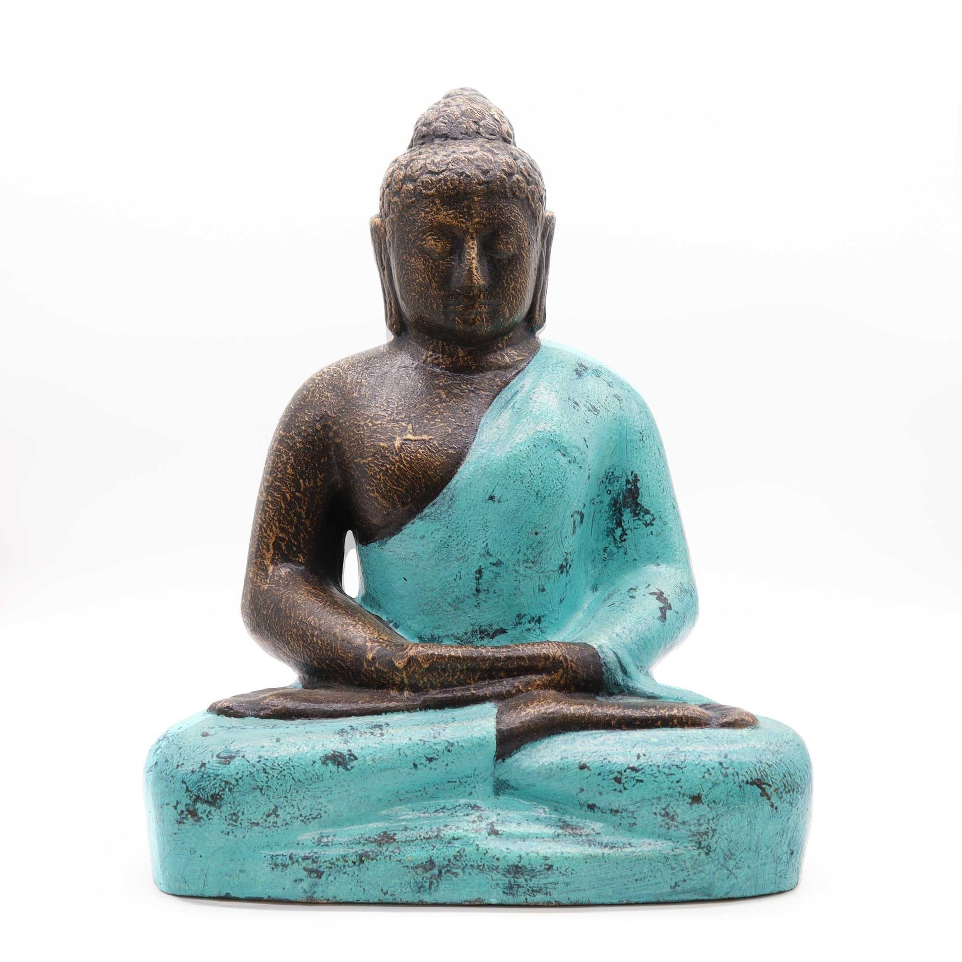 Polished Medium Buddha Classic Turquoise & Stone - 0.5m featuring natural patterning and unique variations - Positive Faith Hope Love