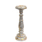 Polished Medium Candle Stand - White Gold featuring natural patterning and unique variations - Positive Faith Hope Love