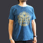 Polished Medium Stone Washed T Shirt Hamsa Blue featuring natural patterning and unique variations - Positive Faith Hope Love