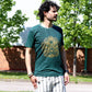 Polished Medium Stone Washed T Shirt Hamsa Green featuring natural patterning and unique variations - Positive Faith Hope Love