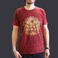 Polished Medium Stone Washed T Shirt Hamsa Maroon featuring natural patterning and unique variations - Positive Faith Hope Love