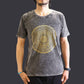 Polished Medium Stone Washed T Shirt Mandala Dark Grey featuring natural patterning and unique variations - Positive Faith Hope Love