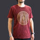 Polished Medium Stone Washed T-Shirt - Mandala - Maroon featuring natural patterning and unique variations - Positive Faith Hope Love