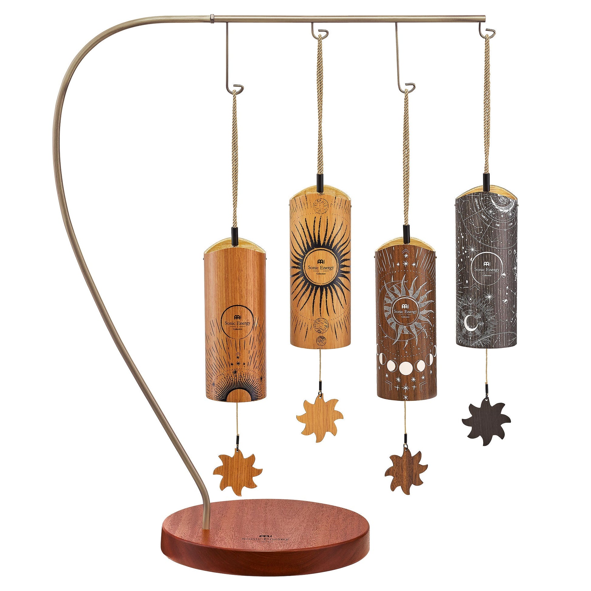 MEINL Cosmic Bamboo Chime Set + Stand – 4 Piece (432 Hz) - Positive Faith Hope Love