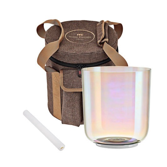 MEINL Essence Crystal Singing Bowl 6" – E4 / Solar Plexus Chakra / 440 Hz - Positive Faith Hope Love