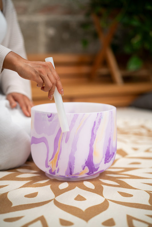 MEINL Marble Crystal Singing Bowl 10" – B4 / Crown Chakra / 432 Hz - Positive Faith Hope Love