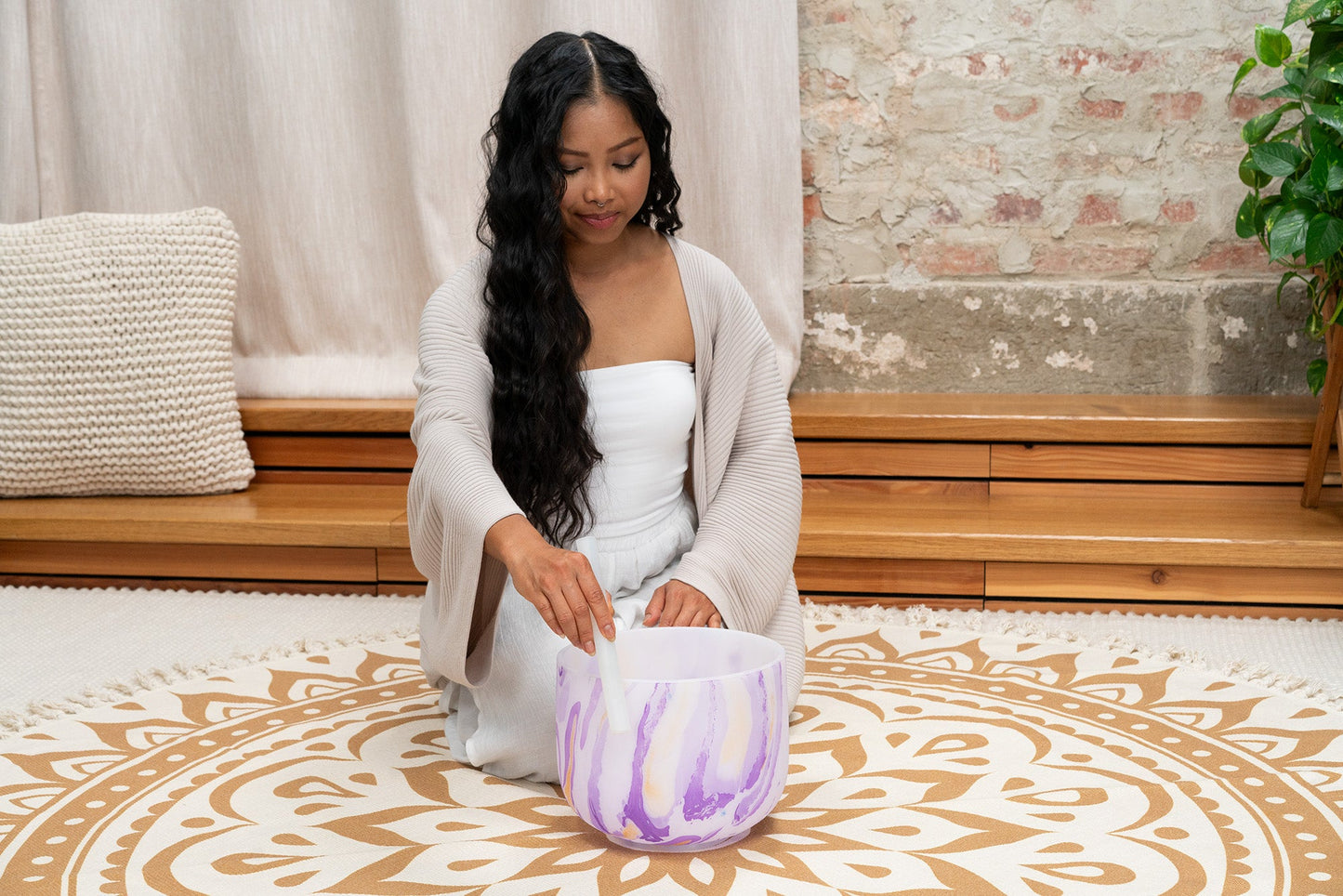 MEINL Marble Crystal Singing Bowl 10" – B4 / Crown Chakra / 432 Hz - Positive Faith Hope Love