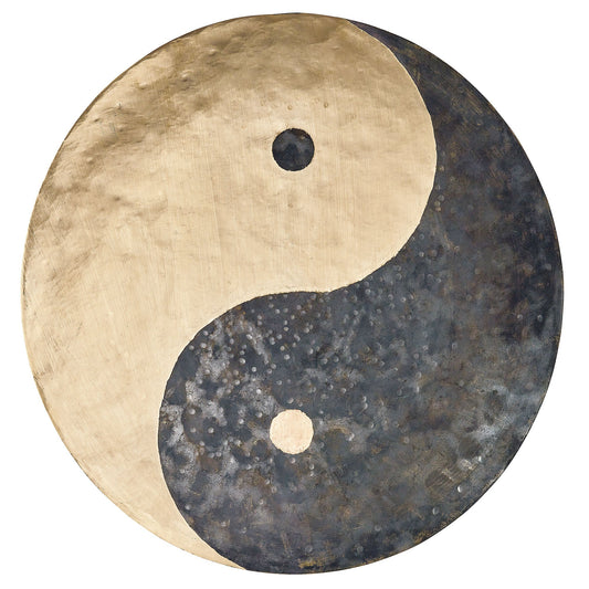 Polished Meinl Sonic Energy 18" Wind Gong, Yin & Yang (WGYY18) — bronze (WGYY18) featuring natural patterning and unique variations - Positive Faith Hope Love