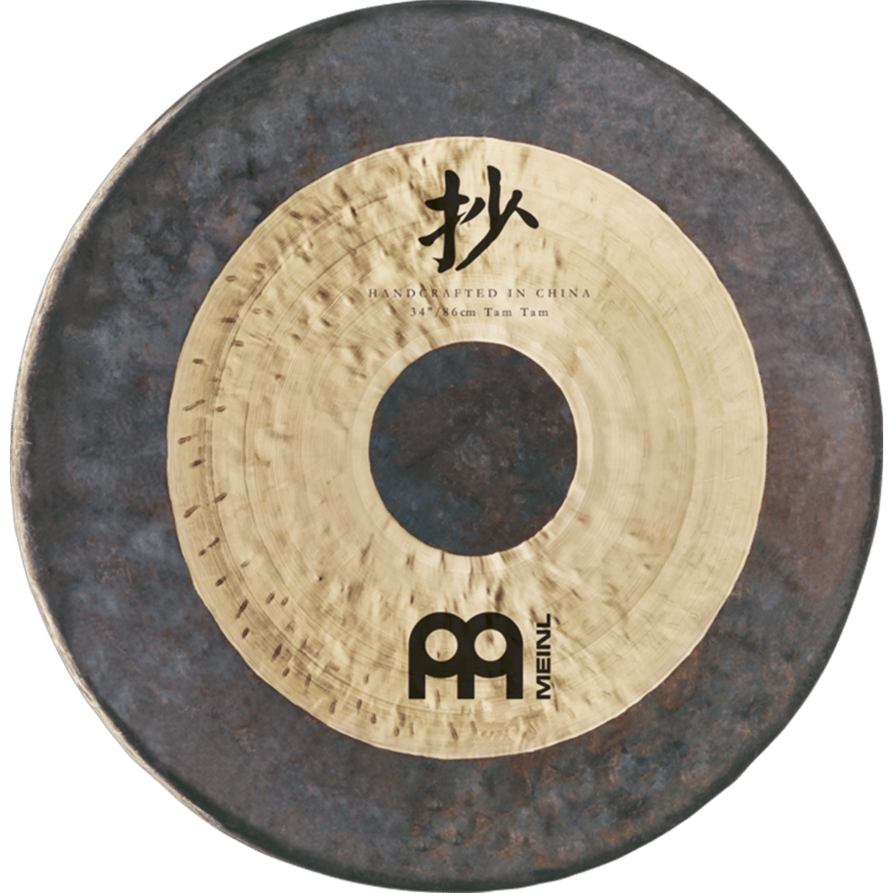 Polished MEINL Sonic Energy Chau Tam Tam 38" featuring natural patterning and unique variations - Positive Faith Hope Love